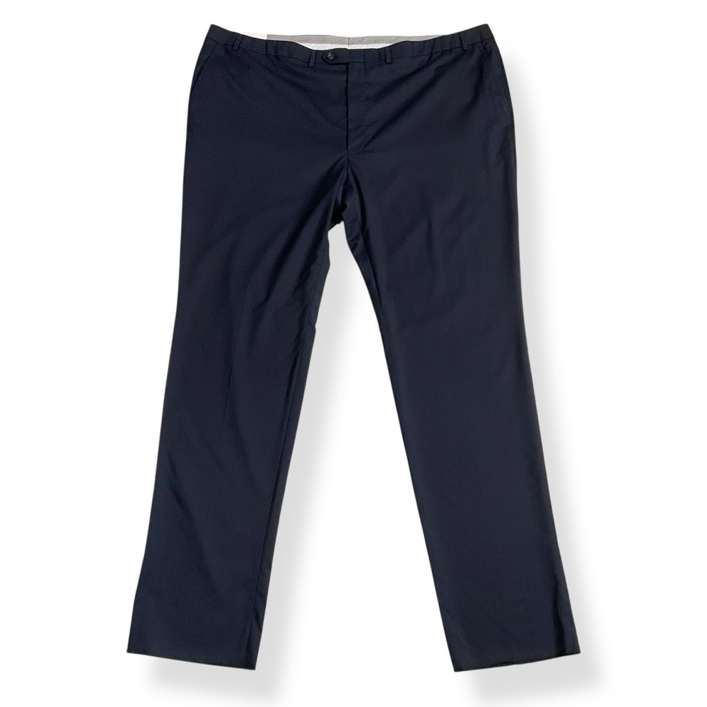 Hart Schaffner Marx Pants Wool Blend Chicago Comfort‎ Dark Blue 49 Unhemmed